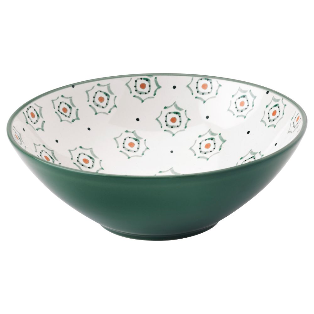 Миска ДЮКНИНГ, с рисунком, зеленый (19 см) - фото 1