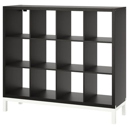 Стеллаж с основанием, черно-коричневый/белый 147x129 см IKEA KALLAX КАЛЛАКС 194.758.14