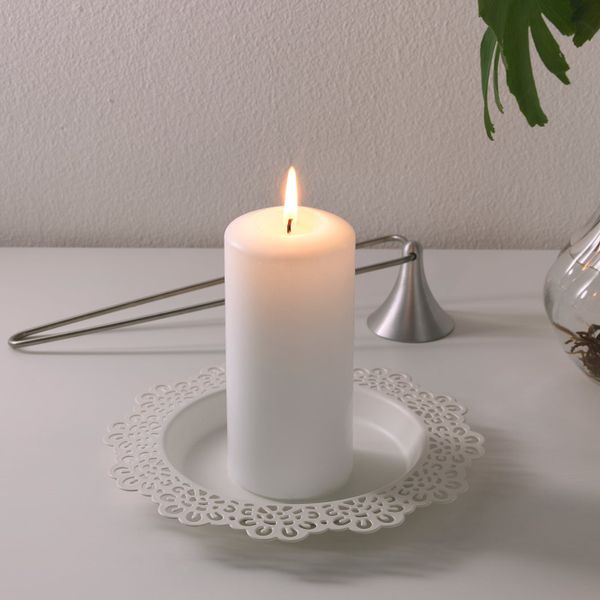 Тарелка для свечи, белый 18 см IKEA SKURAR СКУРАР 203.717.02 - схема-чертеж с размерами