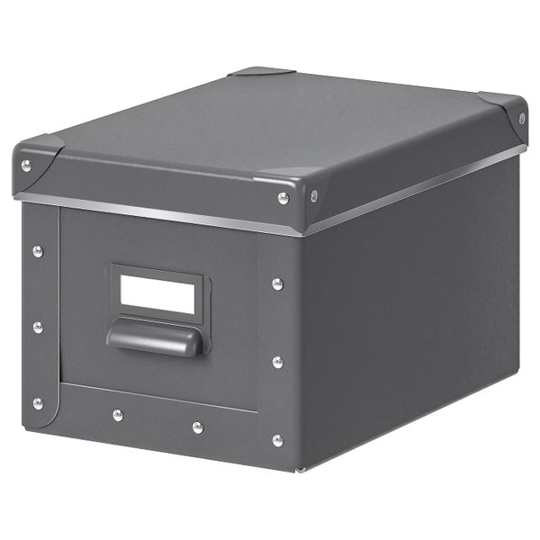 Коробка с крышкой, темно-серый 18x26x15 см IKEA ФЬЕЛЛА 503.956.74 - фото 1