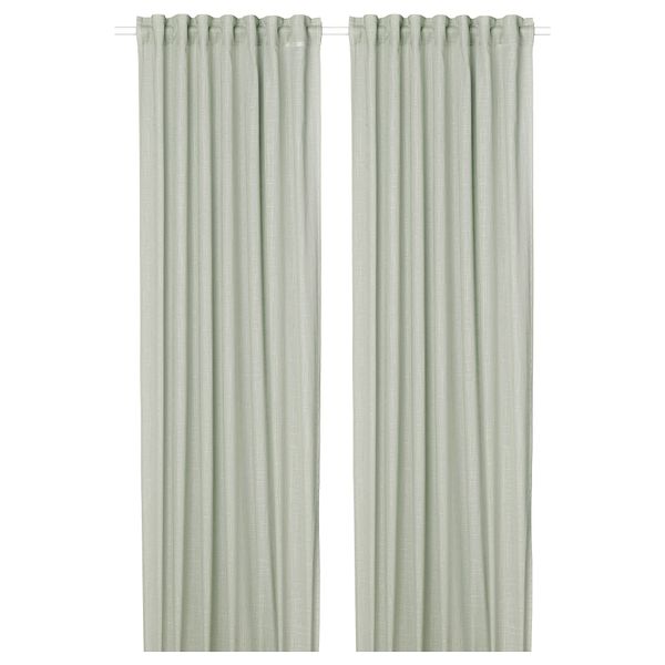 Гардины, 2 шт., 145x300 см, светло-зеленый IKEA SILVERLÖNN СИЛВЕРЛЁНН 404.880.94 - фото 1