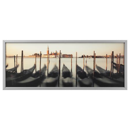 Картина с рамой БЬЁРКСТА, Венеция, цвет алюминия (140x56 см)