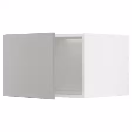 METOD Верхний шкаф д/холодильн/морозильн - белый/Havstorp светло-серый 60x40 см