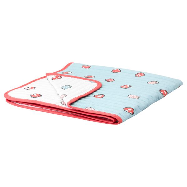 Одеяло/плед, белый, бирюзовый 90x90 см IKEA БУССИГ 104.487.83 - фото 1