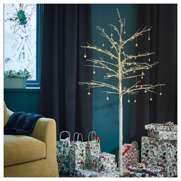 Искусственное растение с подсветкой ФЕЙКА, с батарейным питанием, ветка белый (150 см) - фото 2