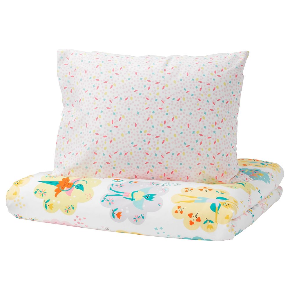 Пододеяльник и 1 наволочка, фея, светло-розовый, 150x200/50x70 см IKEA ЛАТТО 703.509.19 - фото 1