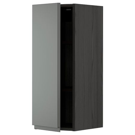 Шкаф навесной с полкой, черный/Воксторп темно-серый 30x80 см IKEA МЕТОД 793.108.39