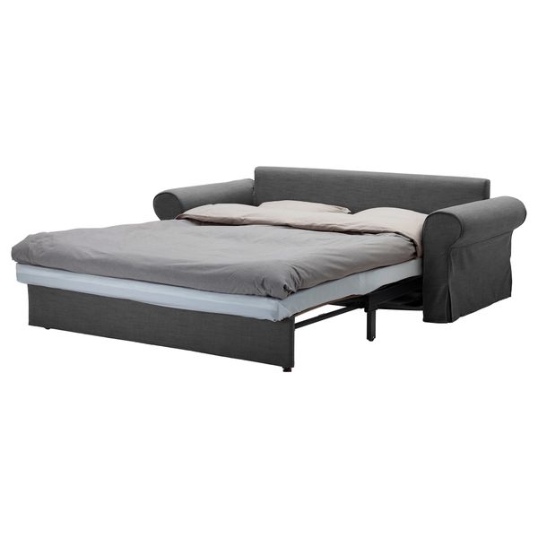 Диван-кровать 3-местный БАККАБРУ / МАРИЕБЮ, Сванби серый - схема-чертеж с размерами