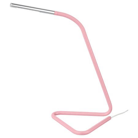 Рабочая лампа, светодиодная ХОРТЕ, светло-розовый, серебристый