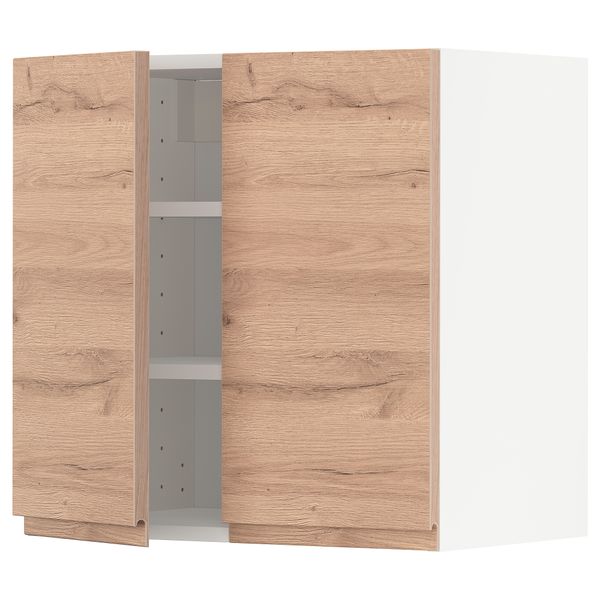Навесной шкаф с полками, 2 дверцы, белый, Voxtorp под дуб, 60x60 см IKEA METOD МЕТОД 494.560.60 - фото 2
