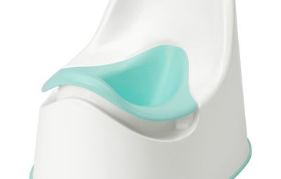 LOCKIG Горшок - белый/бирюзовый