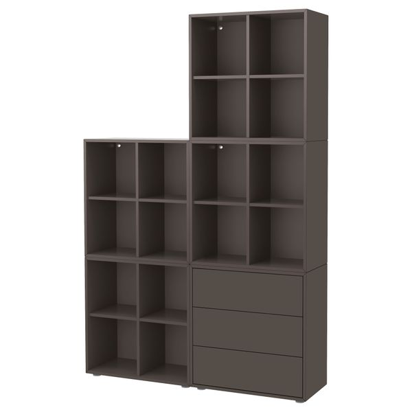 Комбинация шкафов с ножками, 140x35x212 см, темно-серый IKEA EKET ЭКЕТ 991.913.50 - фото 2