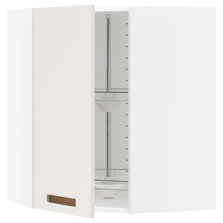 Угловой навесной шкаф с вращающейся секцией МЕТОД, белый, Мэрста белый