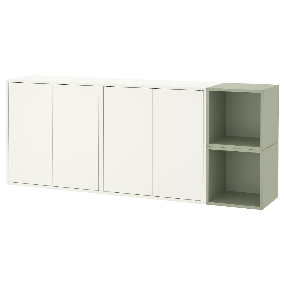 Комбинация настенных шкафов, 175x35x70 см, светло-зеленый-белый IKEA EKET ЭКЕТ 794.942.73 - фото 1