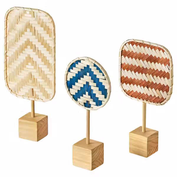 KALKKÄRR КАЛККЭРР Набор украшений, 3шт - бамбук/сосна - фото 1