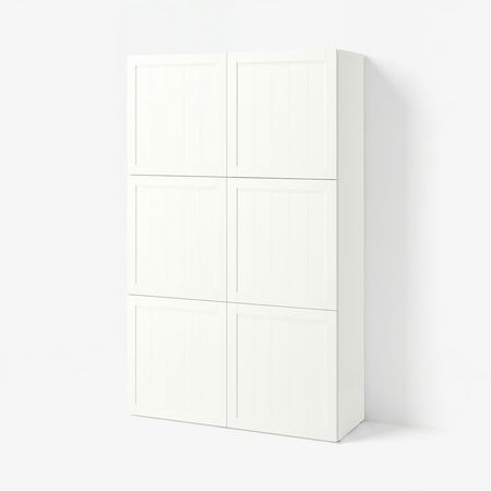 BESTÅ Комбинация для хранения с дверцами - белый/пипмакаре белый 120x42x193 см