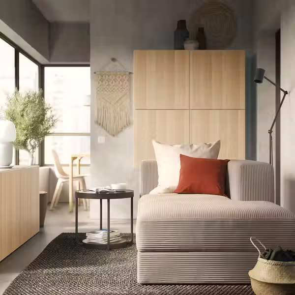 JÄTTEBO Модульная козетка, правая - с подлокотником/самласа серо-бежевый - фото 2