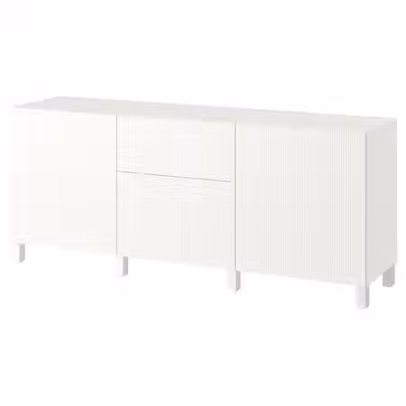 BESTÅ Комбинация для хранения с ящиками - Förvaltare белый/Stubbarp белый 180x42x74 см