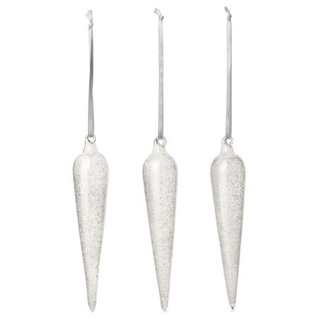 Украшение подвесное ВИНТЕР 2016, капля прозрачное стекло