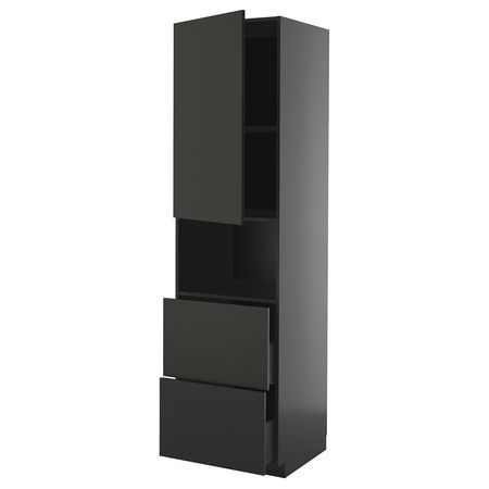 METOD / KNIVSHULT Высокий шкаф д/СВЧ/дверца/2ящика