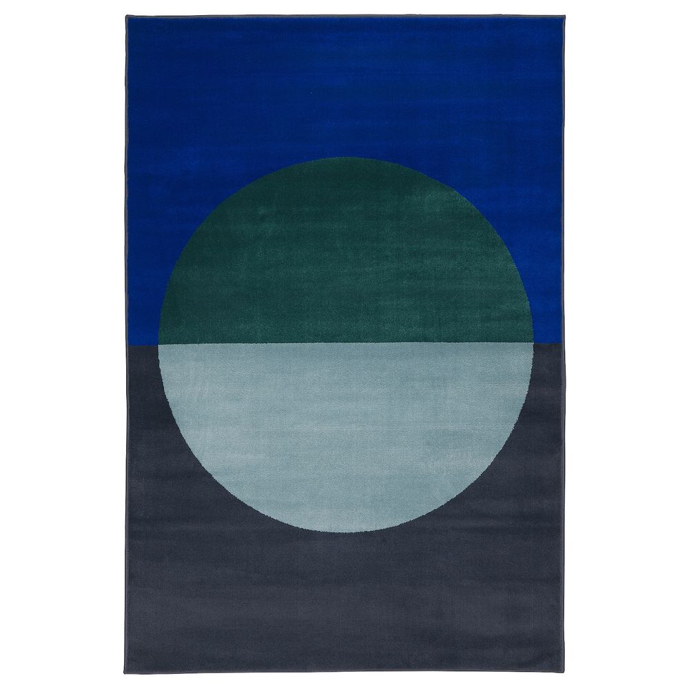 Ковер, короткий ворс, различные оттенки синего 133x195 см IKEA ВИНДЕРУП 904.352.01 - фото 1