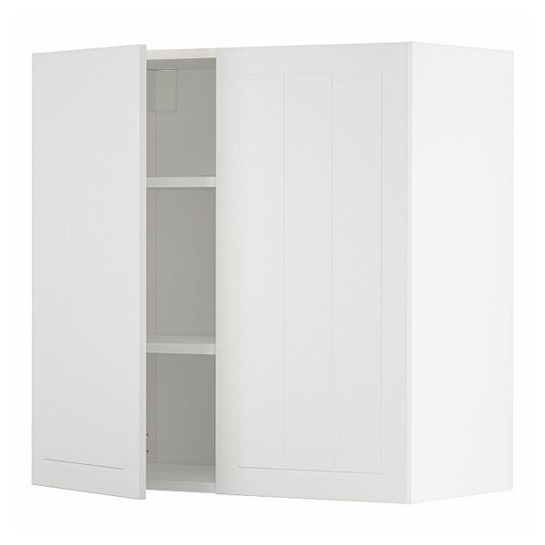 Навесной шкаф с полками/2дверцы, белый/Стенсунд белый 80x80 см IKEA METOD МЕТОД 794.445.51 - фото 1