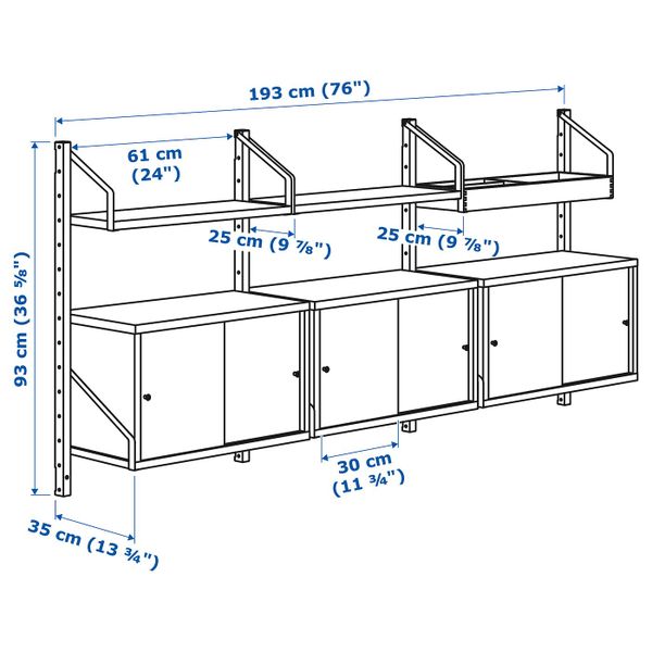 IKEA, дополнительный ракурс - схема-чертеж с размерами