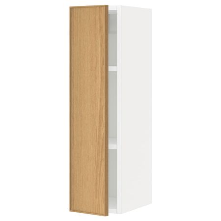 Шкаф навесной с полкой, белый/Экестад дуб 20x80 см IKEA METOD МЕТОД 392.256.40