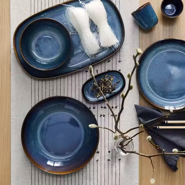 GLADELIG Тарелка глубокая - синий 21 см - схема-чертеж с размерами