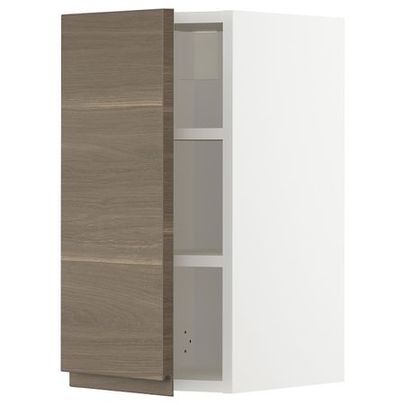 Навесной шкаф с полками, белый/Воксторп под грецкий орех 30x60 см IKEA METOD МЕТОД 594.469.47