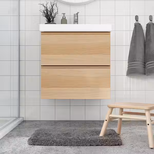 ALMTJÄRN Коврик для ванной - темно-серый 40x60 см - схема-чертеж с размерами