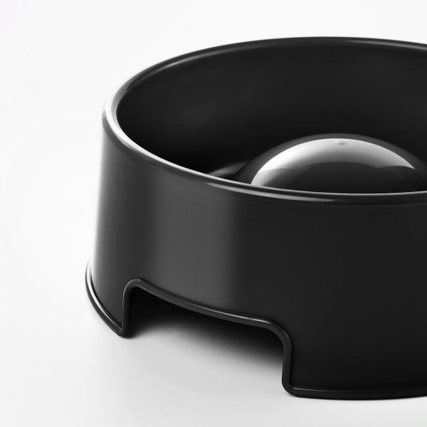 Миска для медленного поедания корма, черный 1.2 л IKEA LURVIG ЛУРВИГ 604.442.40 - схема-чертеж с размерами