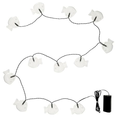 Гирлянда, 12 светодиодов, с батарейным питанием для сада/рыба прозрачный IKEA SOLVINDEN СОЛВИДЕН 804.870.64