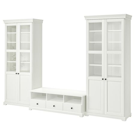 Шкаф для ТВ, комбинация, белый 331x214 см IKEA LIATORP ЛИАТОРП 592.440.44