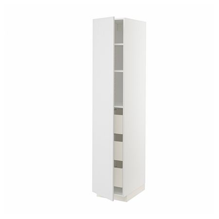 Высокий шкаф с ящиками, белый/Стенсунд белый 40x60x200 см IKEA METOD МЕТОД / MAXIMERA МАКСИМЕРА 494.098.51