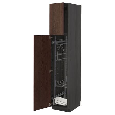 Высокий шкаф с отделением для аксессуаров для уборки, 40x60x200 cm IKEA METOD МЕТОД 094.690.31