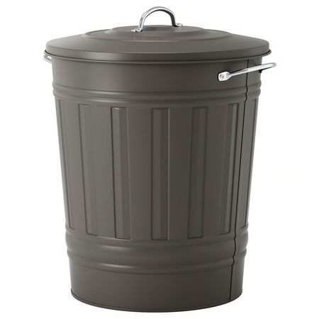 KNODD Ведро с крышкой - серый 40 л