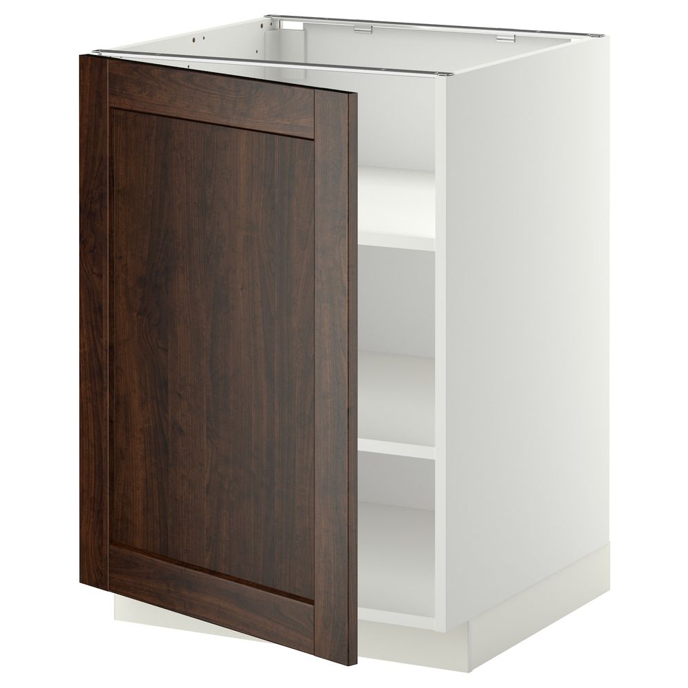 Напольный шкаф с полками, белый/Эдсерум коричневый 60x60 см IKEA METOD МЕТОД 592.267.28 - схема-чертеж с размерами