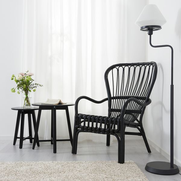 Кресло c высокой спинкой, черный/ротанг IKEA STORSELE СТУРСЕЛЕ 703.841.94 - фото 2