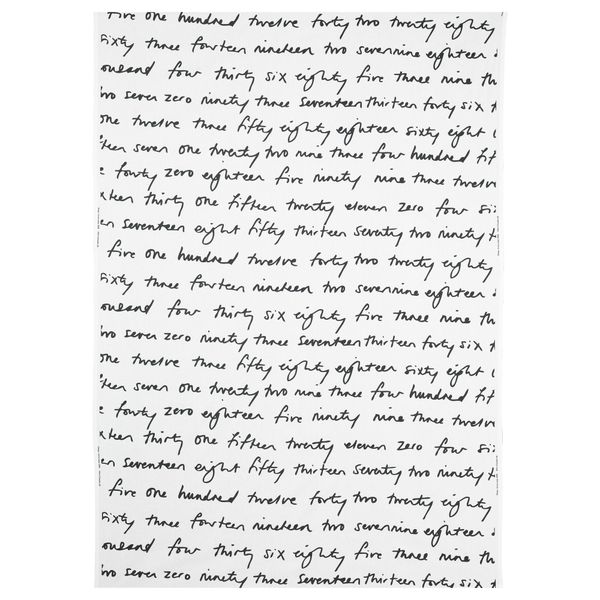 Ткань БРИТТЭН НУММЕР, белый/черный (150 см) - схема-чертеж с размерами