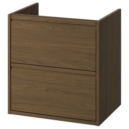 ÄNGSJÖN Шкаф для раковины с ящиками - коричневый под дуб 60x48x63 см