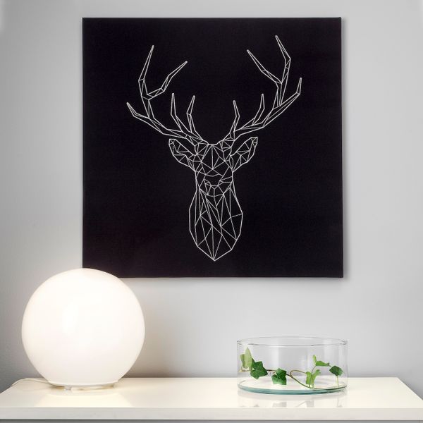 Картина, Серебряный олень 56x56 см IKEA ПЬЕТТЕРИД 503.718.90 - фото 2