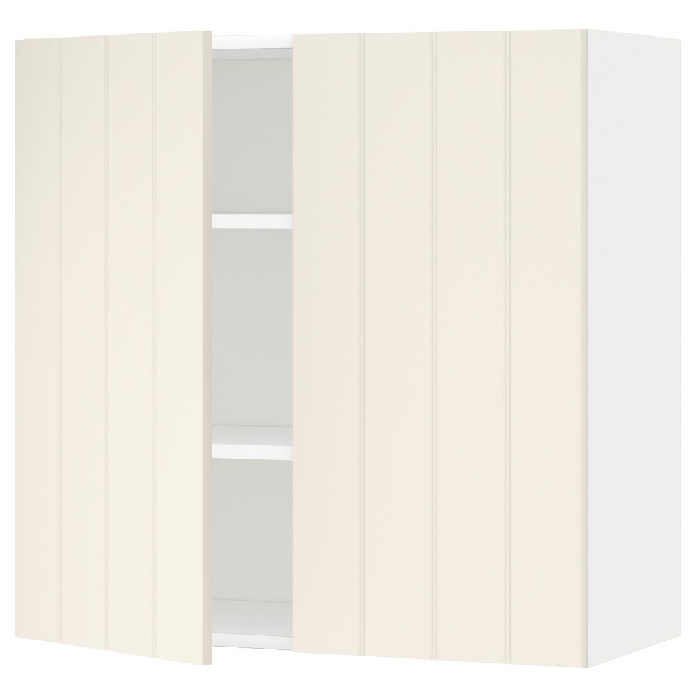 Навесной шкаф с полками, 2 дверцы МЕТОД, белый, Хитарп белый с оттенком - схема-чертеж с размерами