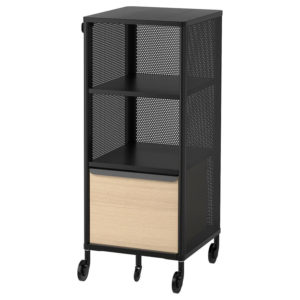 Модуль с электронным замком, сетка черный 41x101 см IKEA BEKANT БЕКАНТ 392.869.21 - фото 1