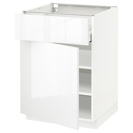 Напольный шкаф с ящиком/дверцей, белый/Рингульт белый 60x60 см IKEA METOD МЕТОД / MAXIMERA МАКСИМЕРА 294.469.82