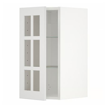 METOD Навесной шкаф/полки/стеклян дверца - белый/Stensund белый 30x60 см