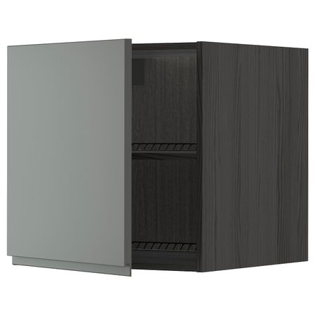 Верхний шкаф на холодильник/морозильн, черный/Воксторп темно-серый 60x60 см IKEA МЕТОД 493.108.93