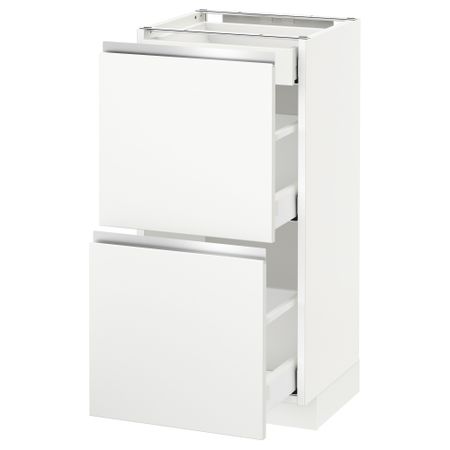 Напольный шкаф, 2 фасада, 3 ящика МЕТОД / МАКСИМЕРА, белый, Нодста белый