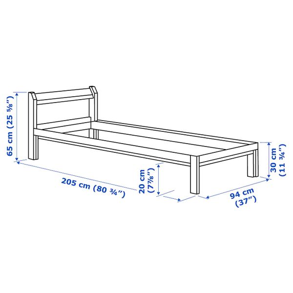 Каркас кровати, сосна/Лурой 90x200 см IKEA NEIDEN НЕЙДЕН 692.486.02 - схема-чертеж с размерами