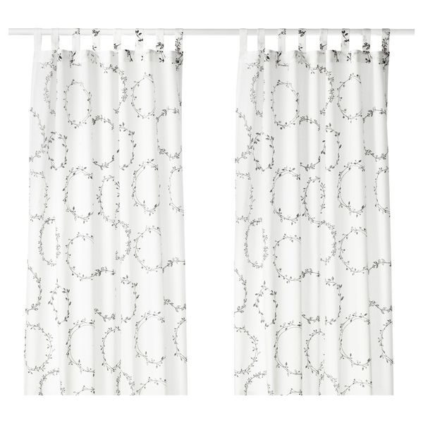 Гардины, 1 пара ВИНТЕР 2016, белый/светло-серый (145x300 см) - фото 1